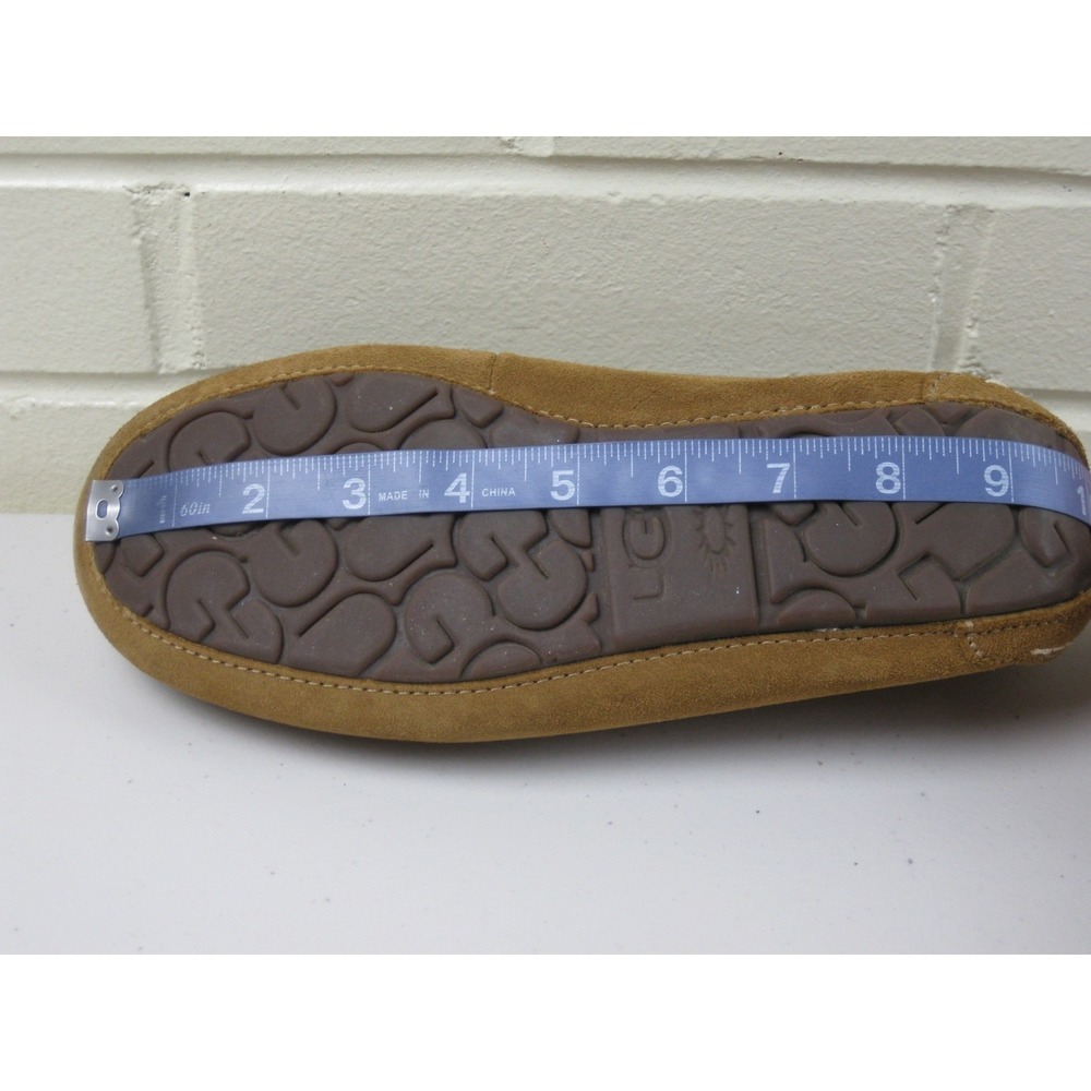 UGG Suede Ansley Shearling Slippers Womens (6) Driving Moccasin Y2K Brown - Picture 12 of 13